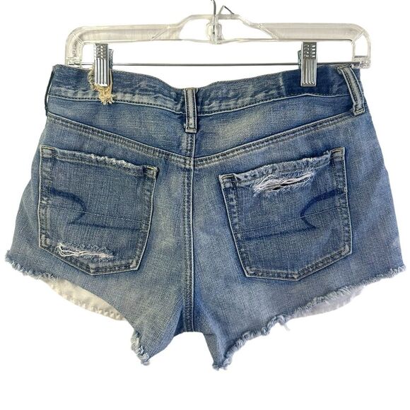 American Eagle Vintage Hi Rise Festival Jean Short shorts Distressed Size 6 - Picture 6 of 9